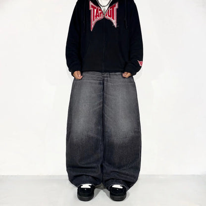 Extra Wide Black Jeans - Oversized