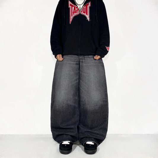 Extra Wide Black Jeans - Oversized