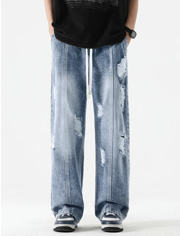 Casual Ripped Loose Straight Jeans