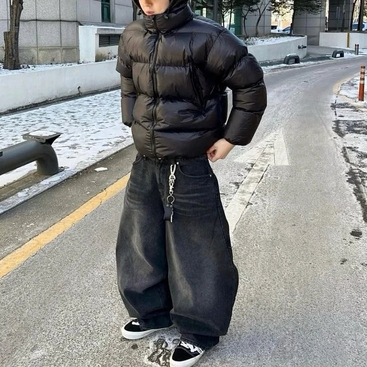 Extra Wide Black Jeans - Oversized